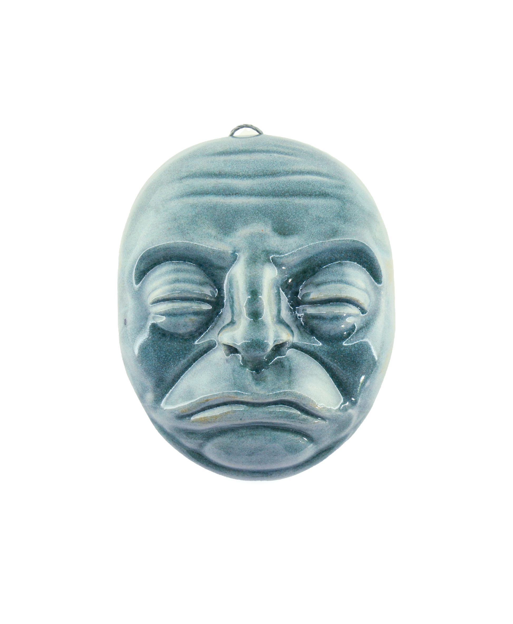 faccina azzurro decorazione da parete in ceramica macula