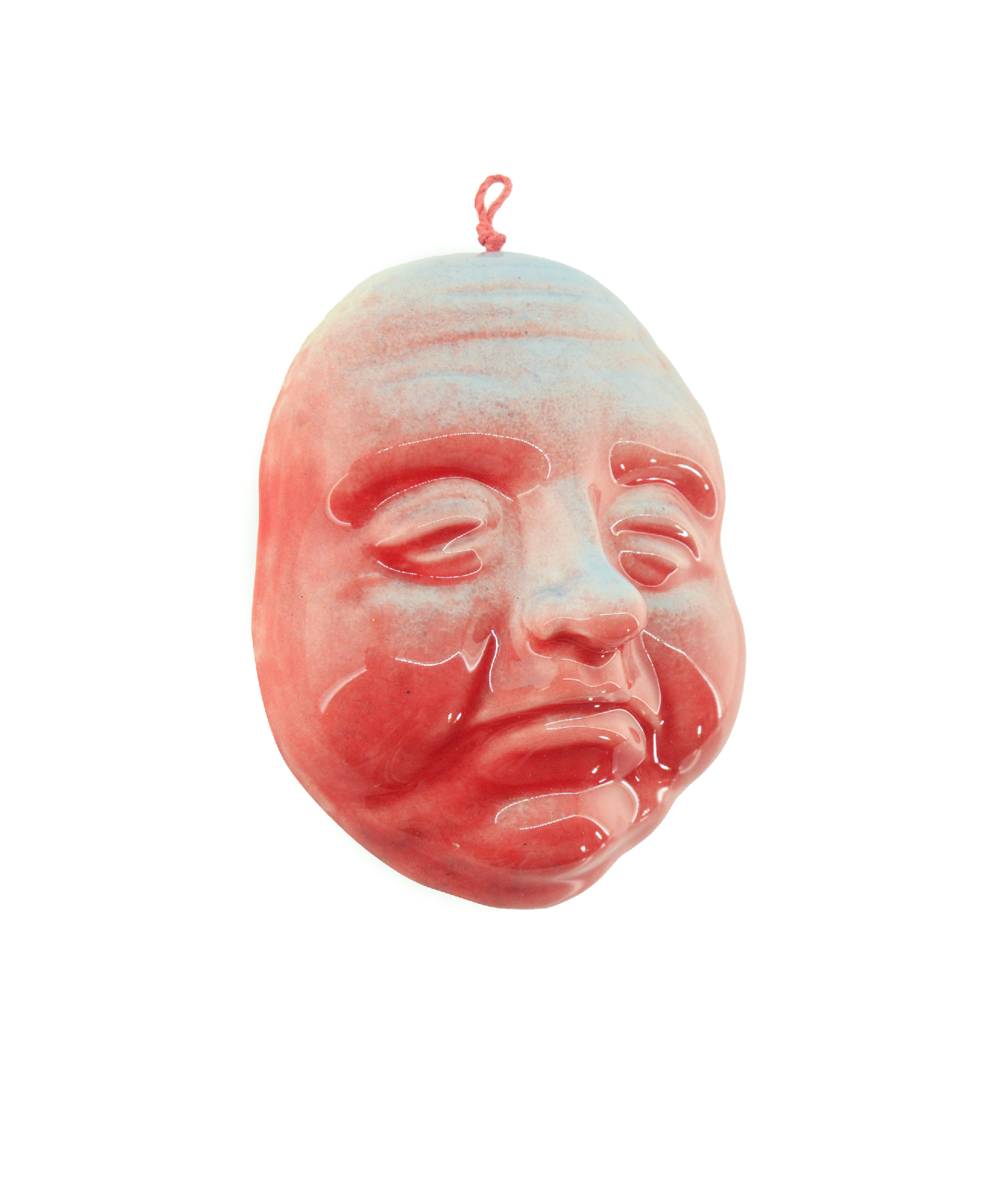 faccina azzurro e rosso decorazione da parete in ceramica macula