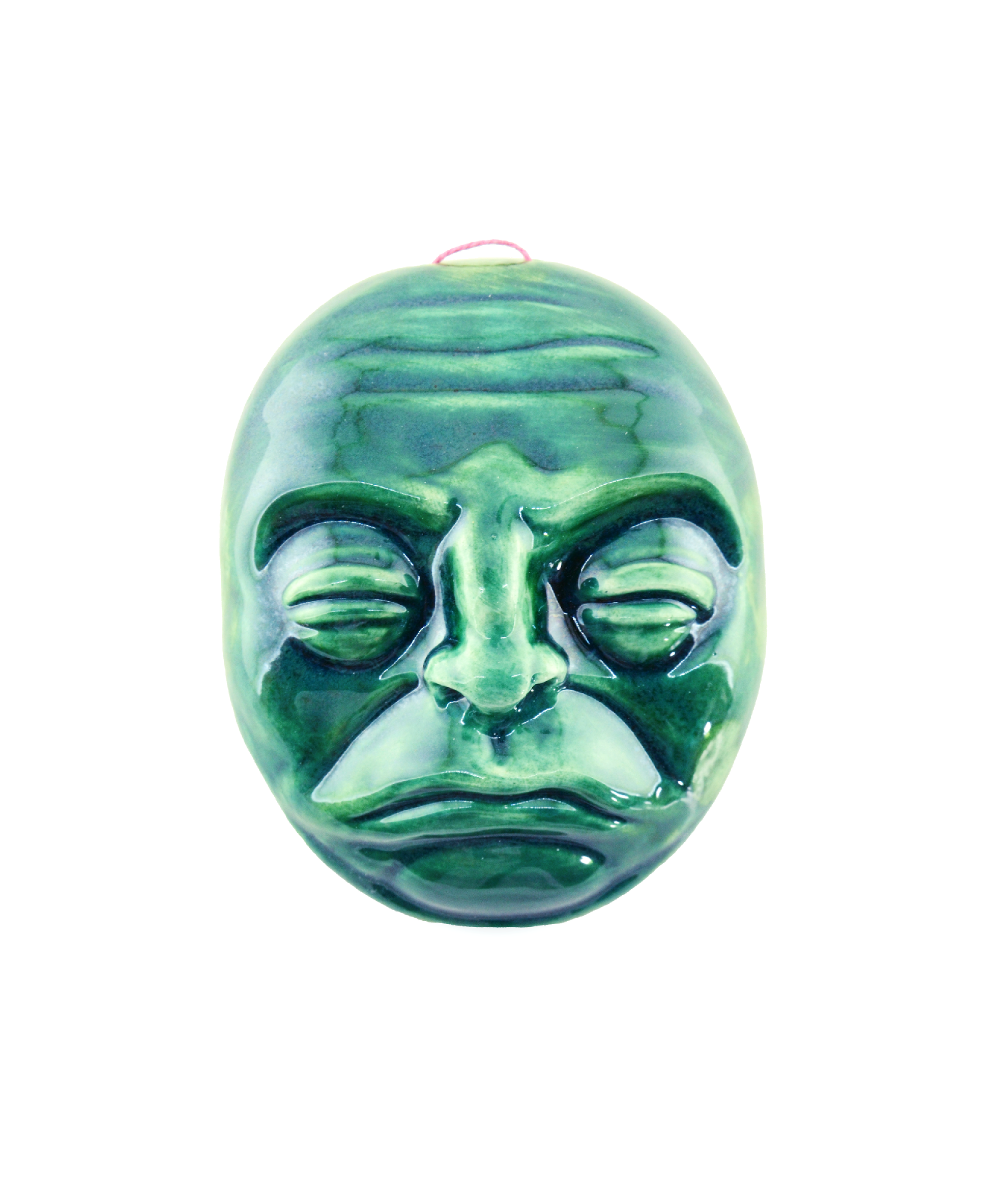 faccina verde scuro decorazione da parete in ceramica macula