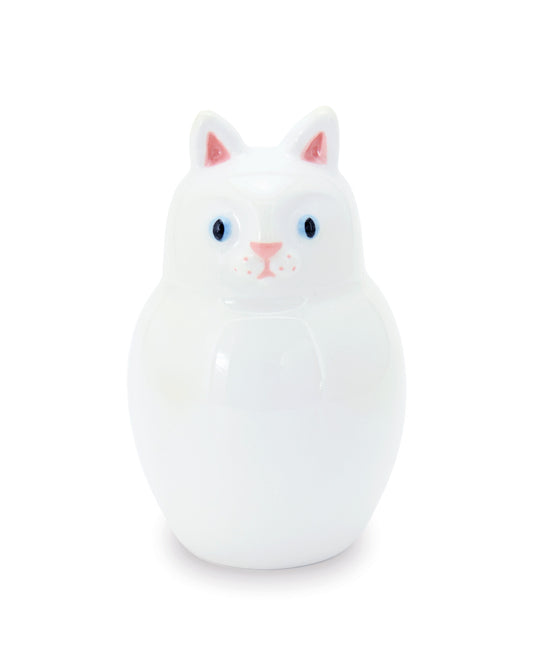 gattino bianco vaso in ceramica macula