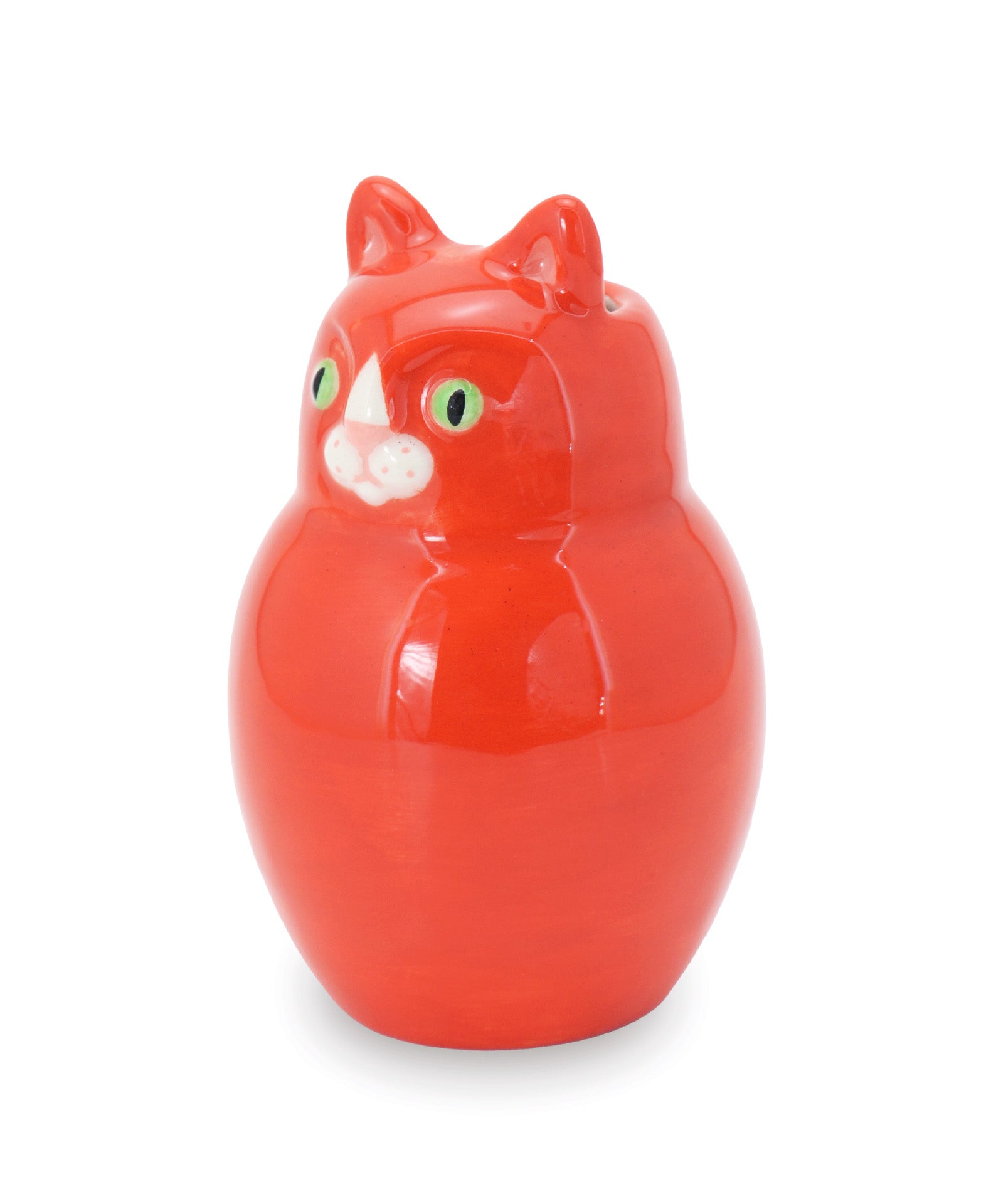 gattino rosso vaso in ceramica macula