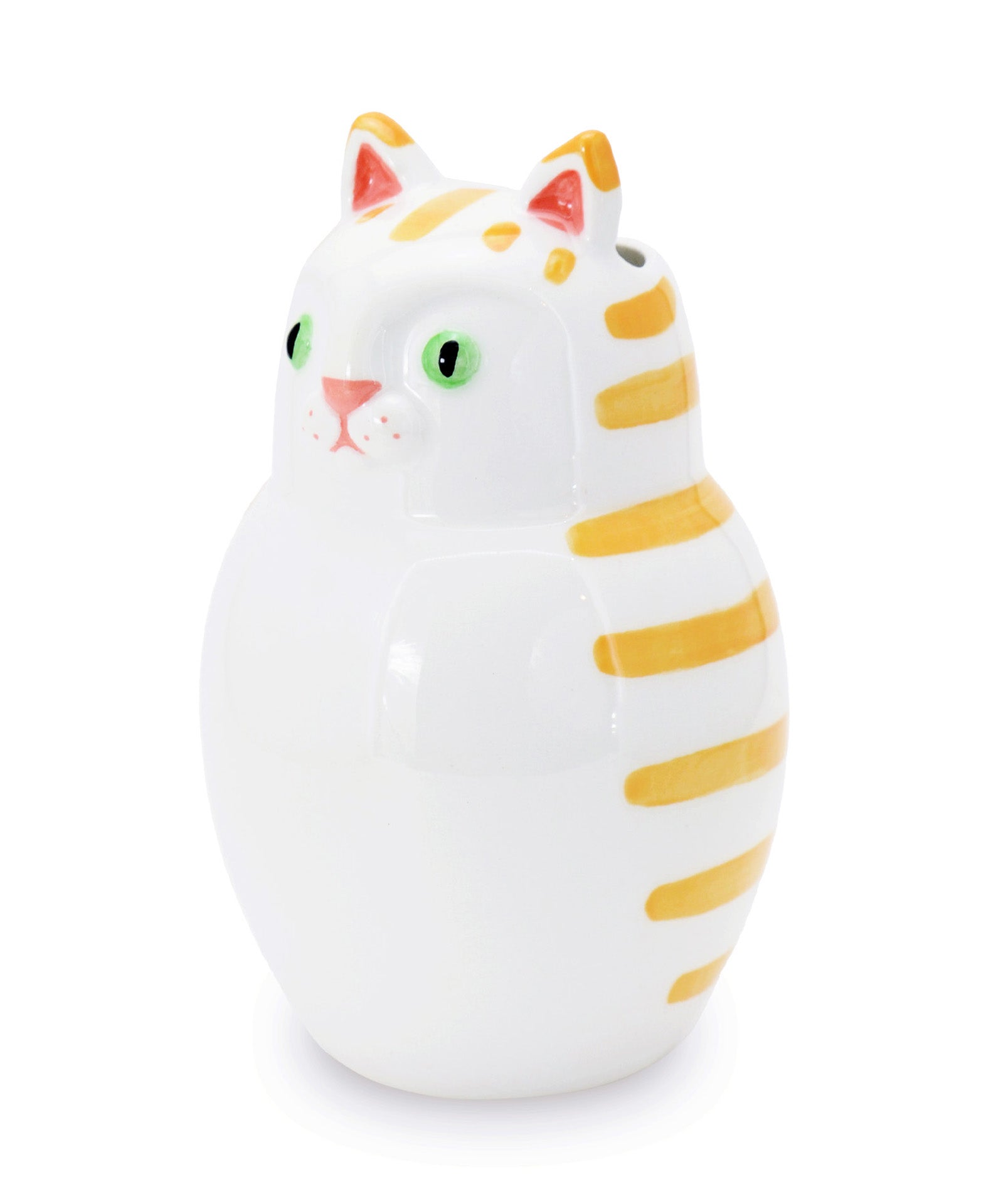 gattone tigrato arancio vaso in ceramica macula