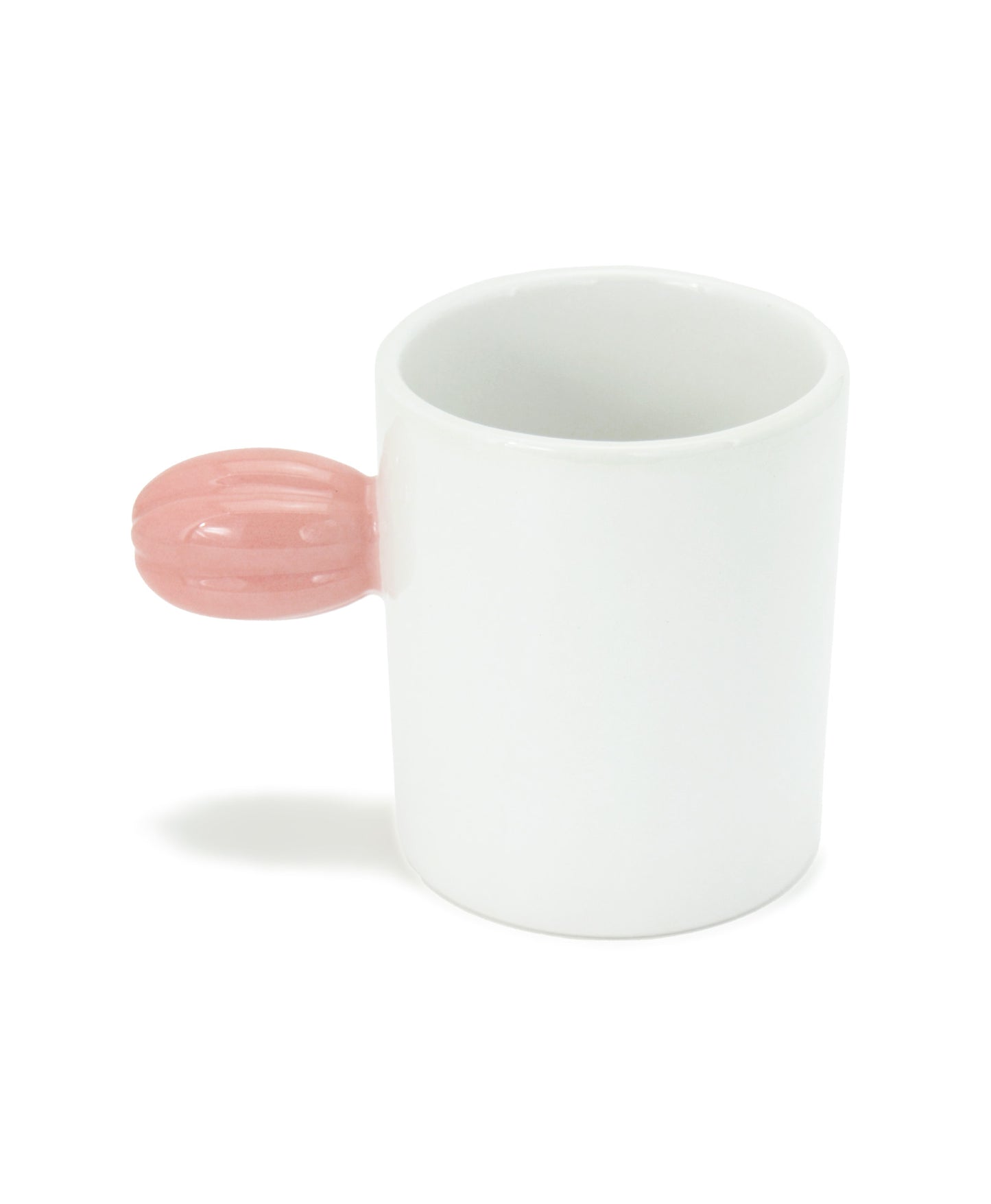 tazza mug bianca con pomello fiore rosa ceramica macula