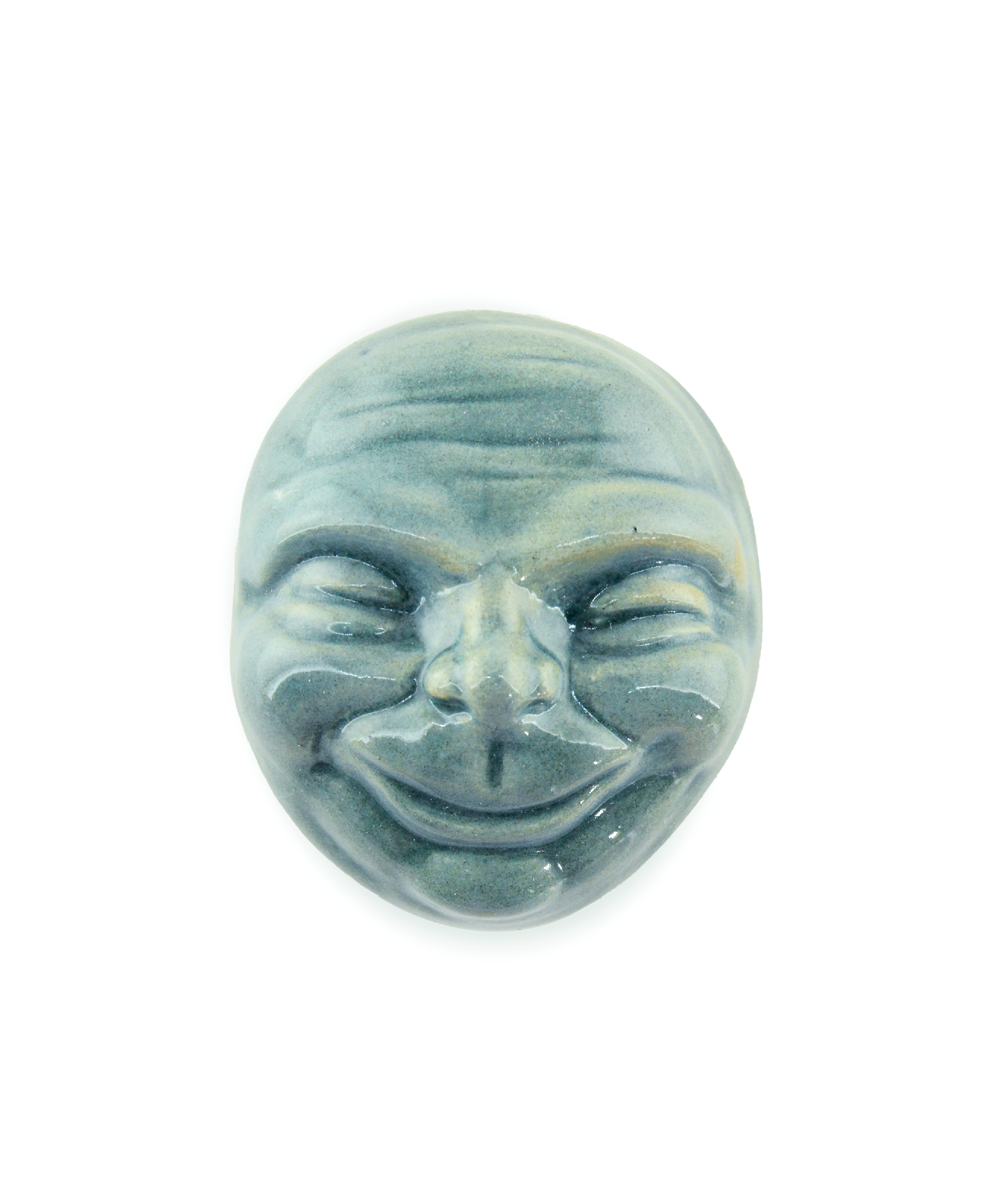 faccina azzurro decorazione da parete in ceramica macula