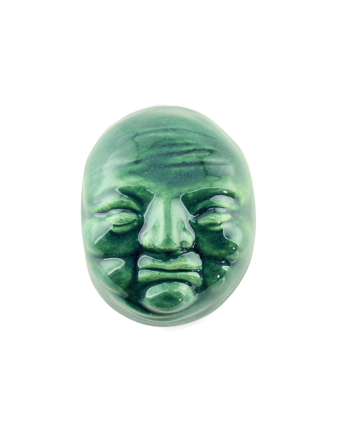 faccina verde scuro decorazione da parete in ceramica macula