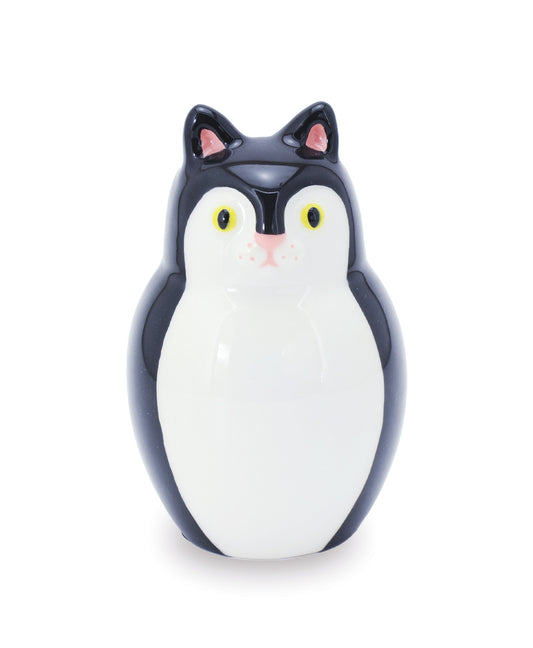 gattino nero vaso in ceramica macula