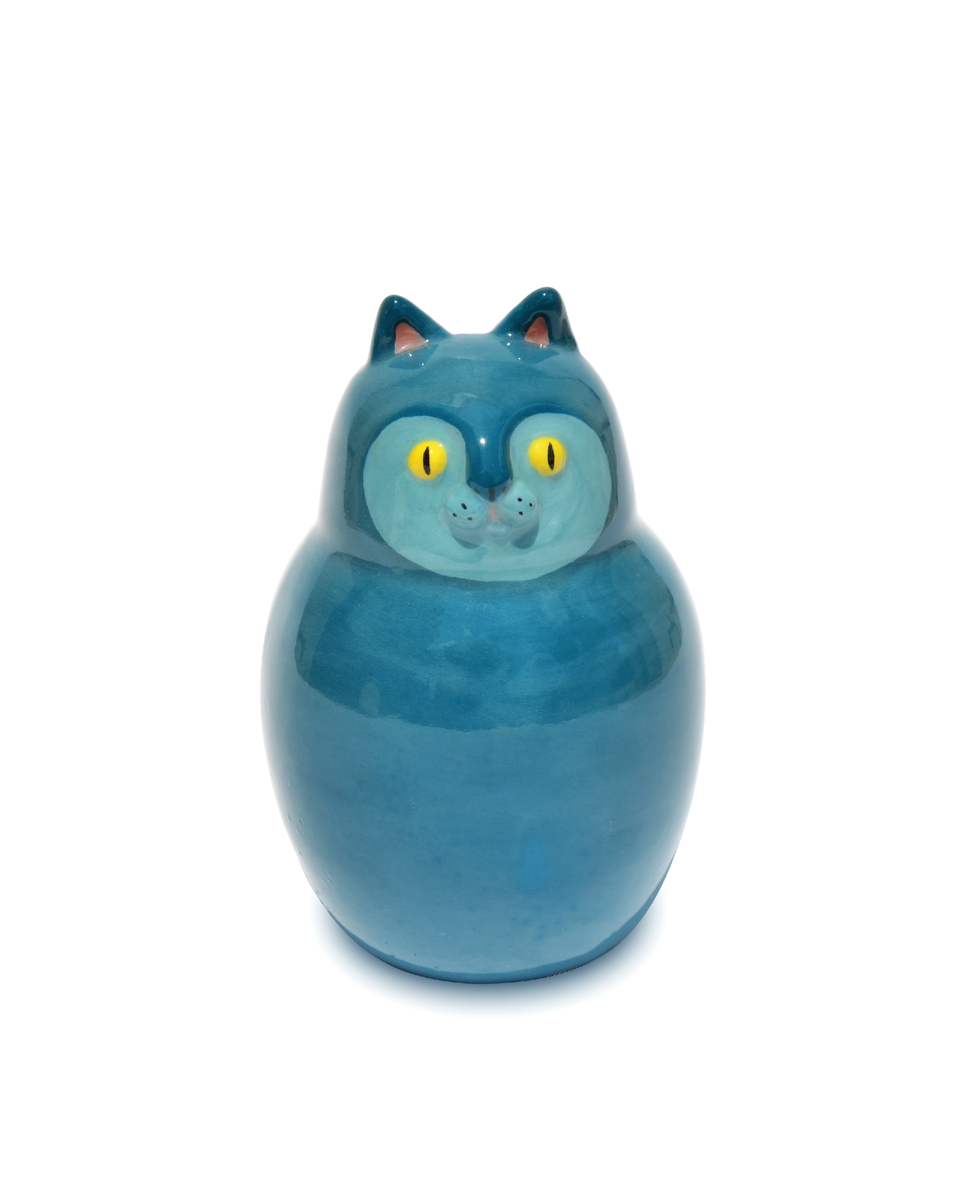 gattino blu ottanio vaso in ceramica macula