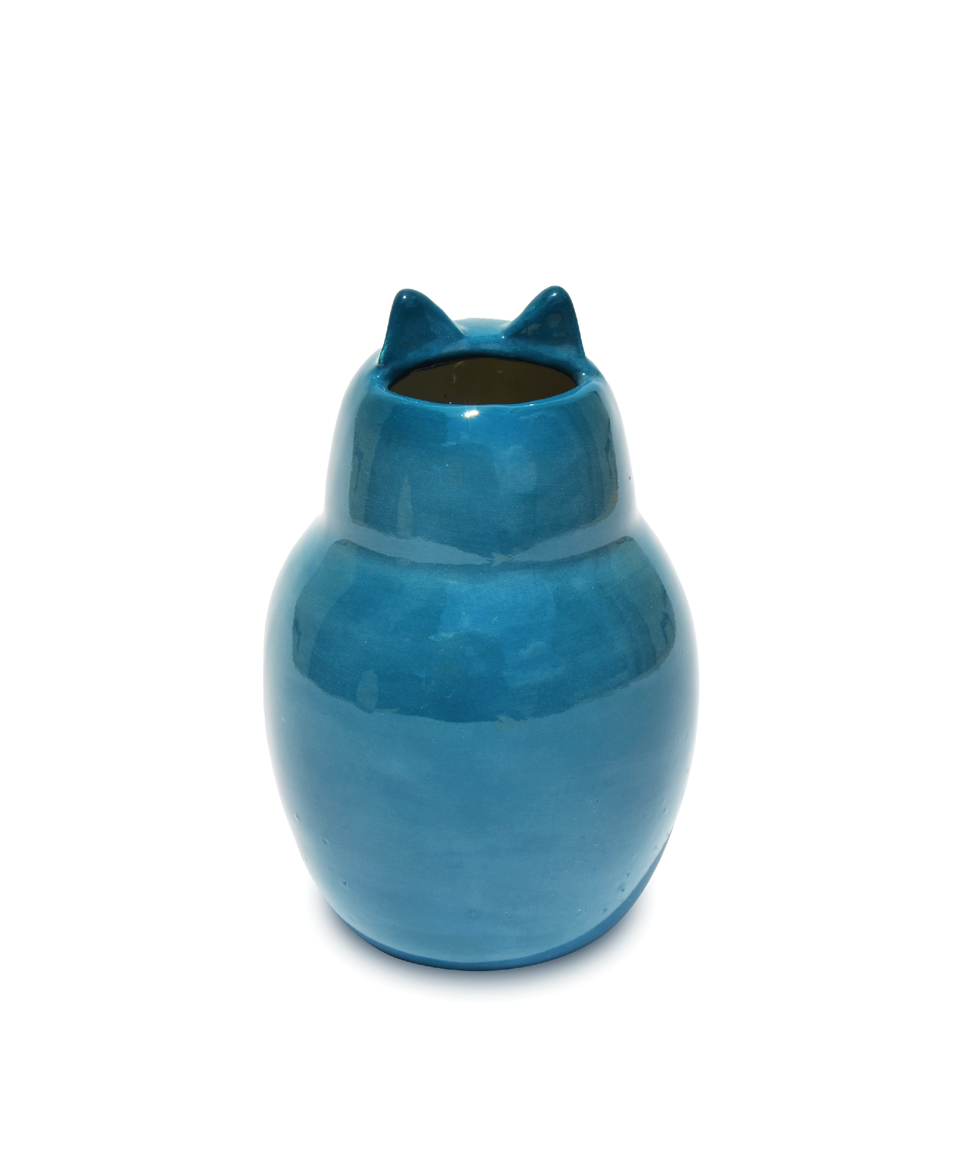 gattino blu ottanio vaso in ceramica macula