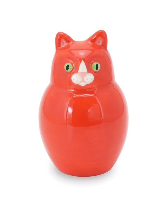 gattino rosso vaso in ceramica macula