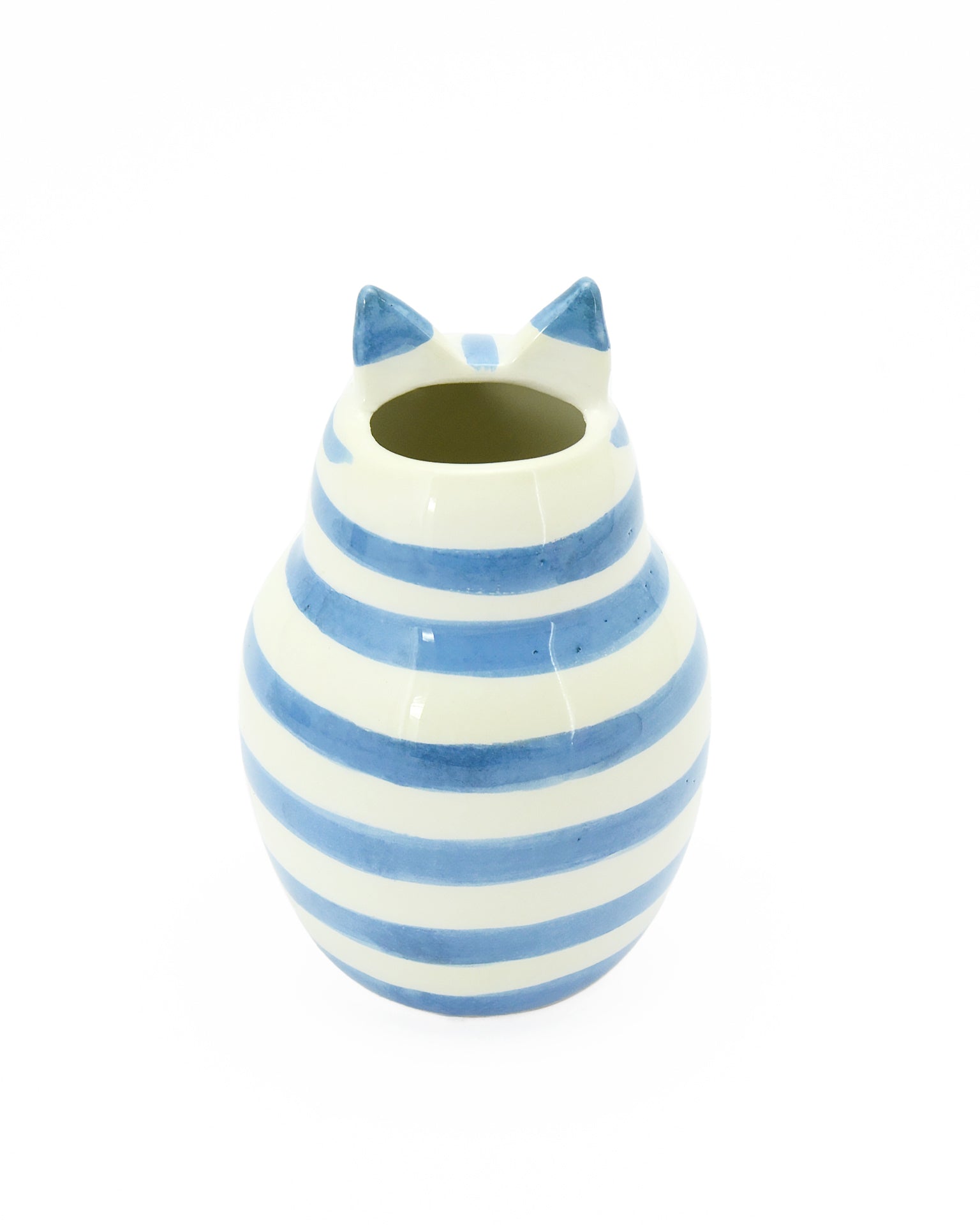 gattino tigrato blu vaso in ceramica macula