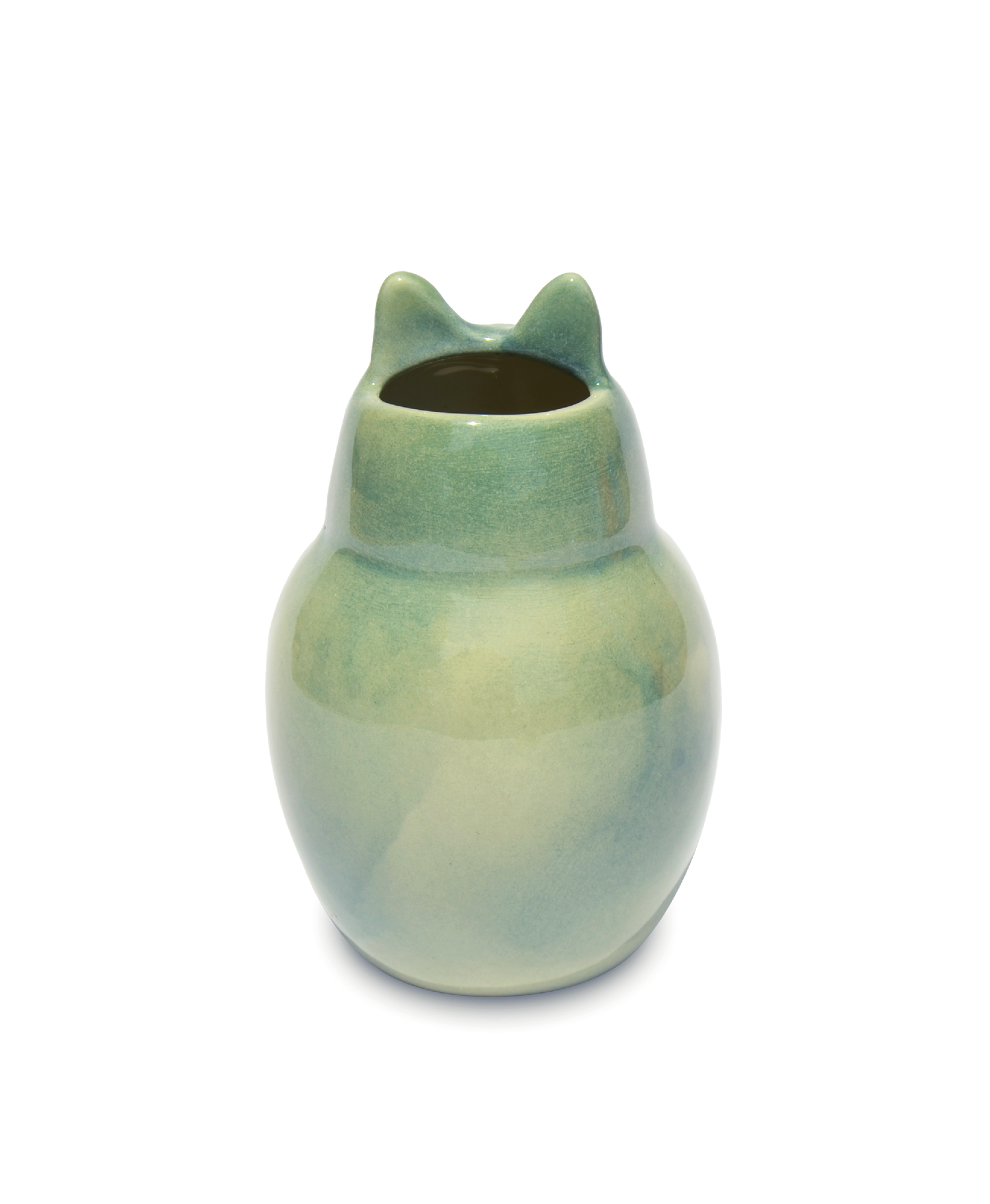 gattino verde vaso in ceramica macula