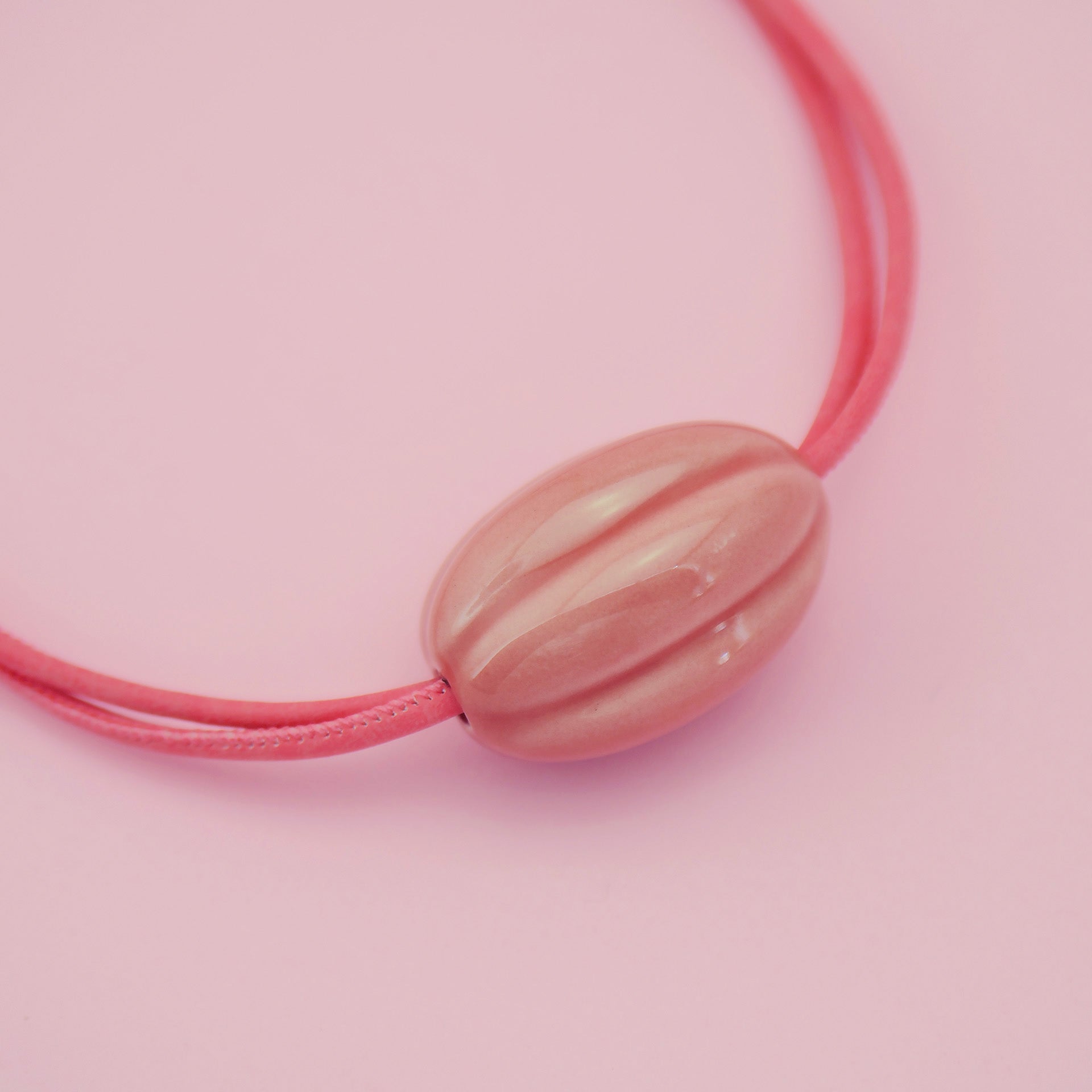 collana perla rosa in ceramica macula
