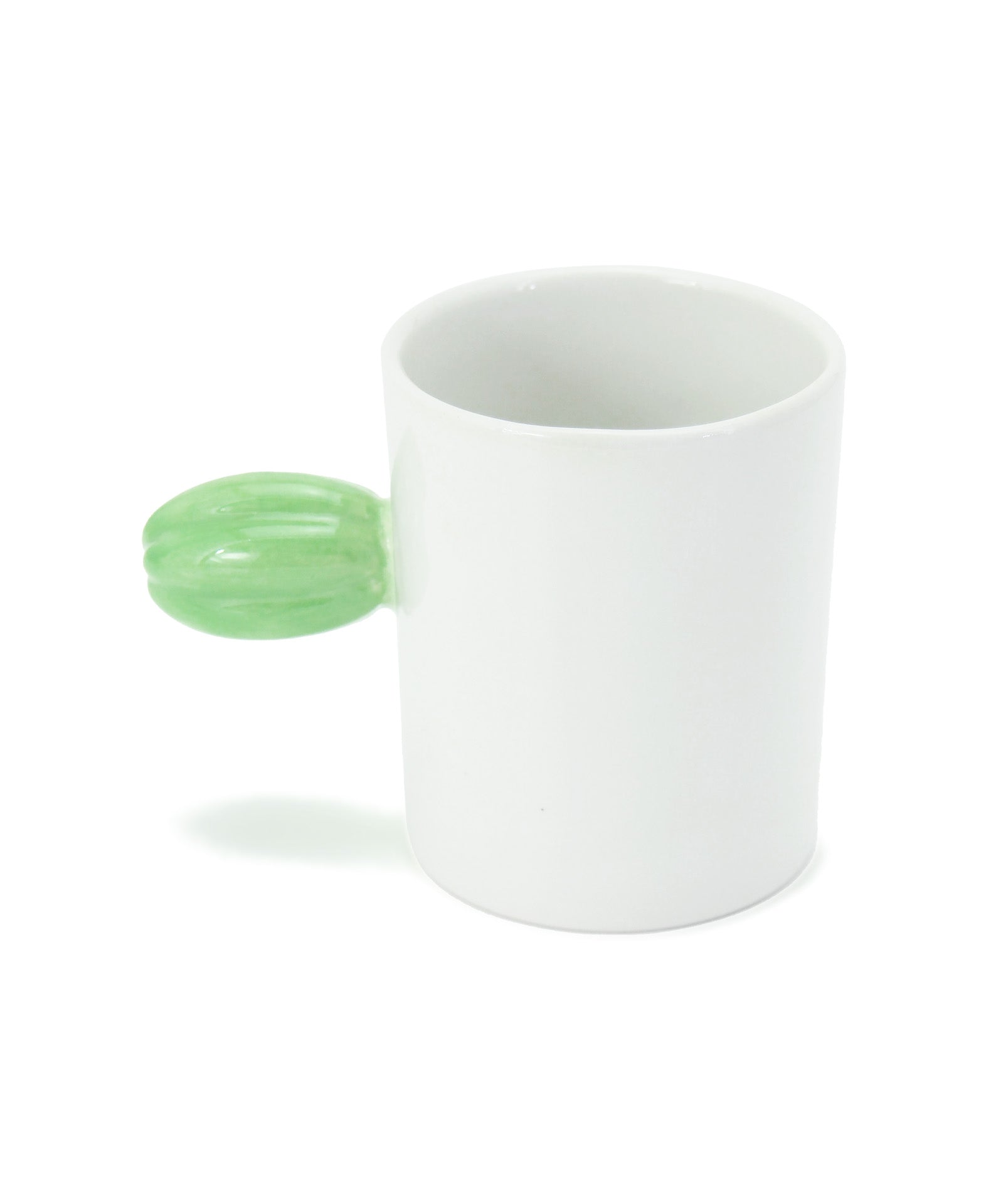 tazza mug bianca con pomello fiore verde ceramica macula
