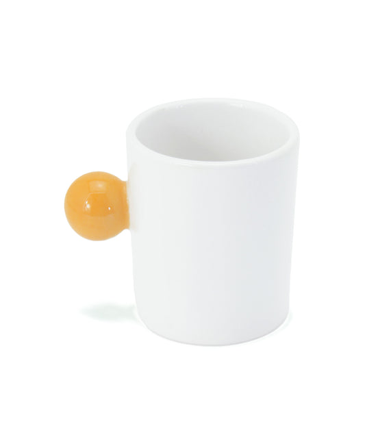 tazza mug bianca con manico a palla arancio ceramica macula
