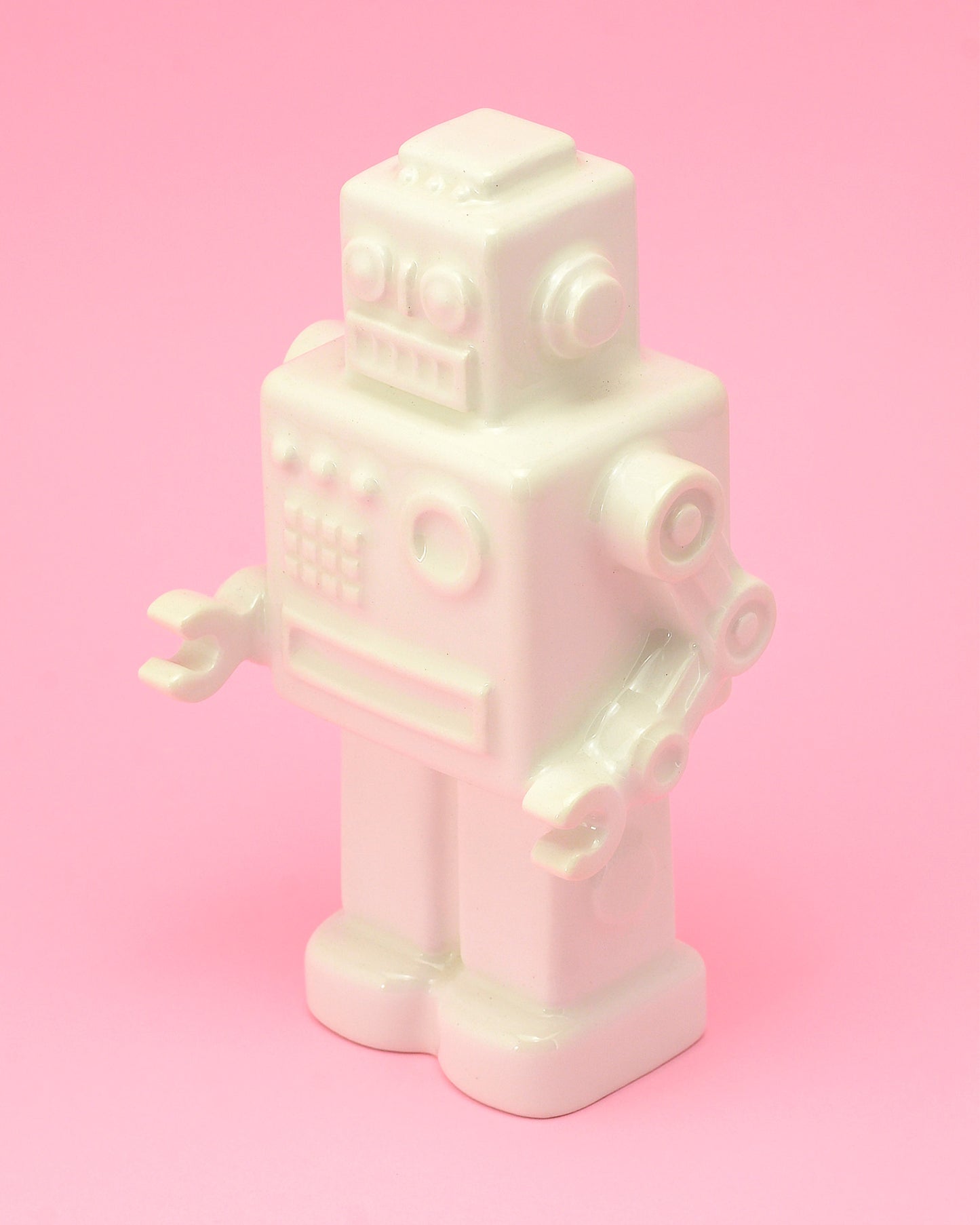 robot bianco scultura ceramica macula