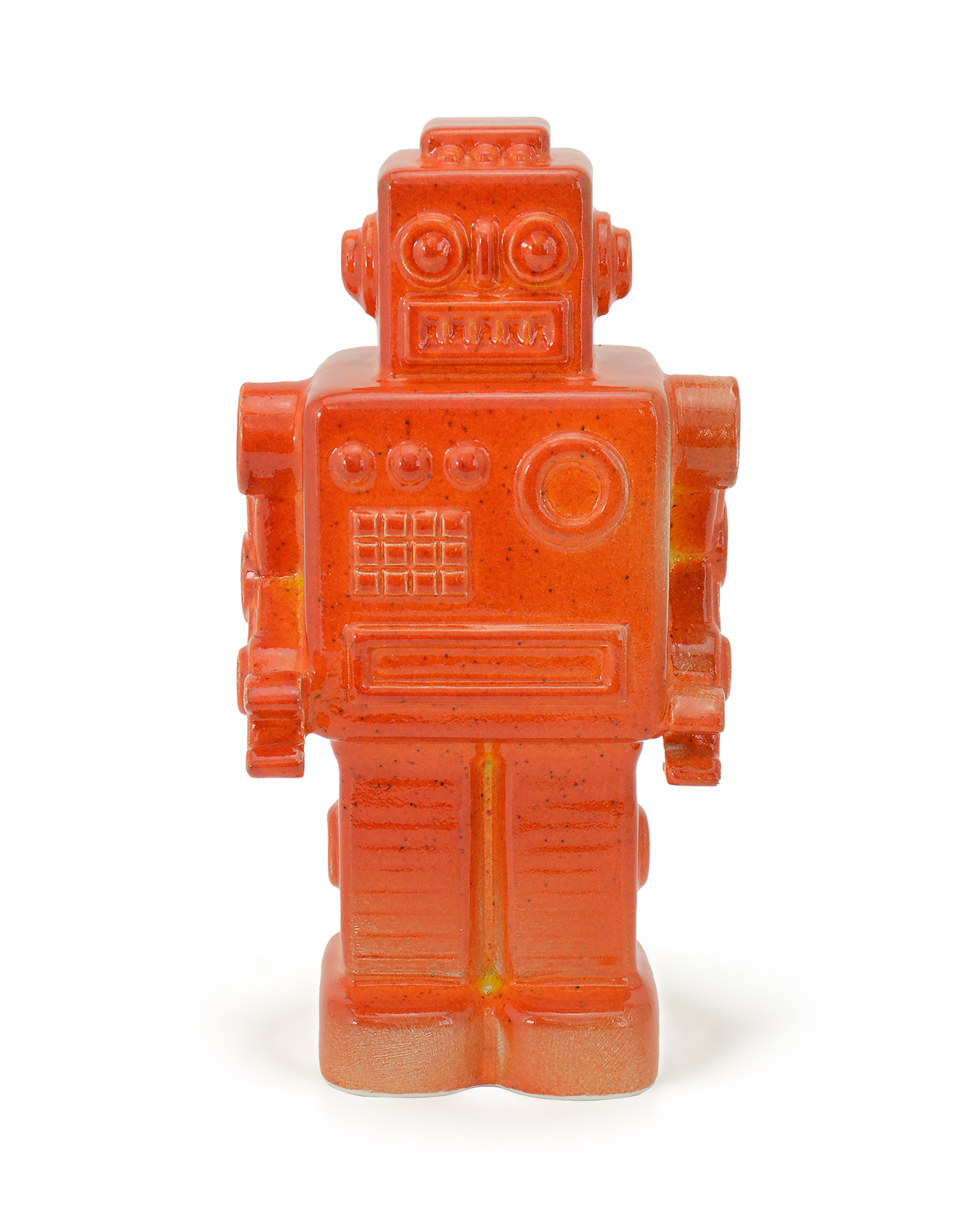 robot rosso scultura ceramica macula