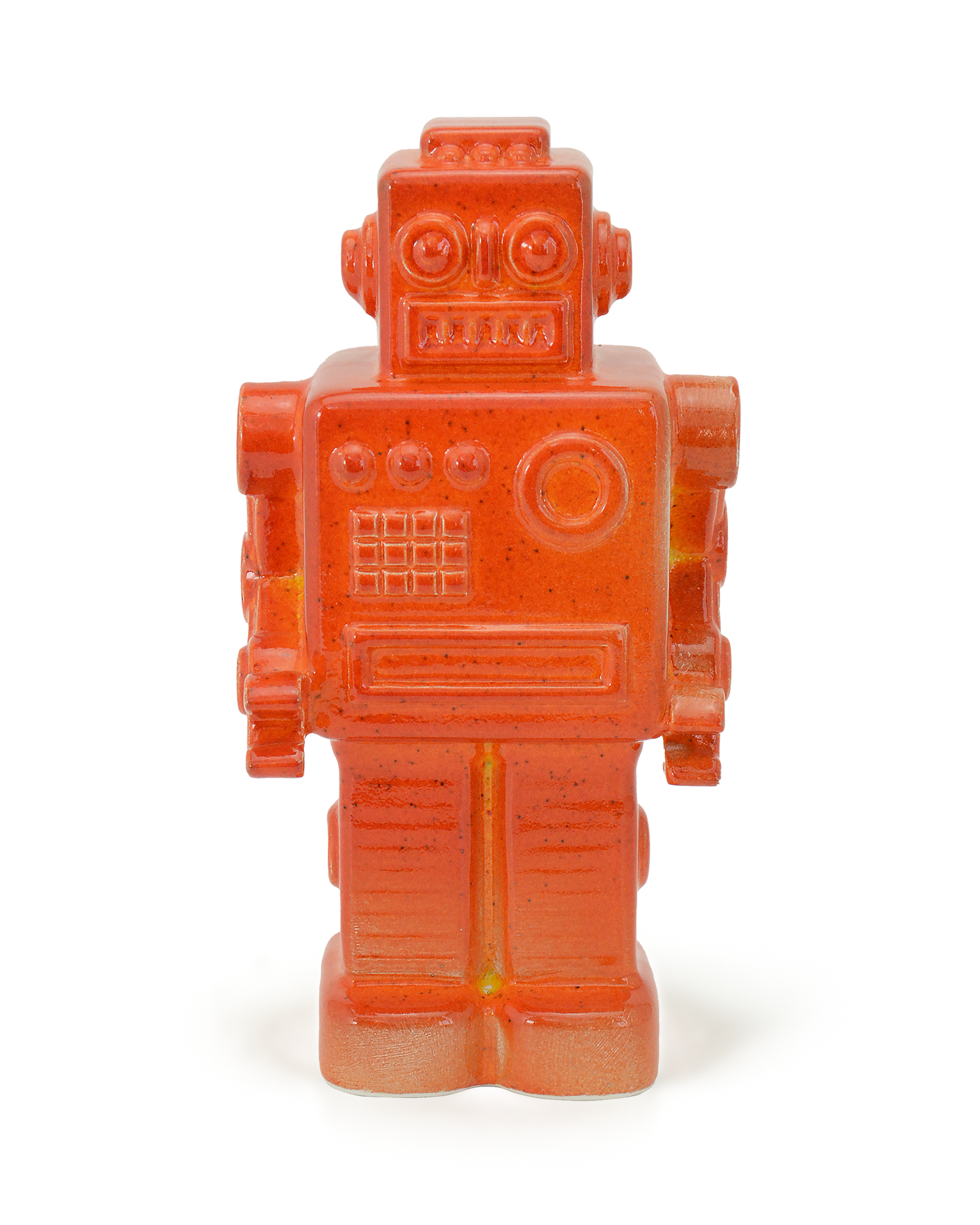 robot rosso scultura ceramica macula