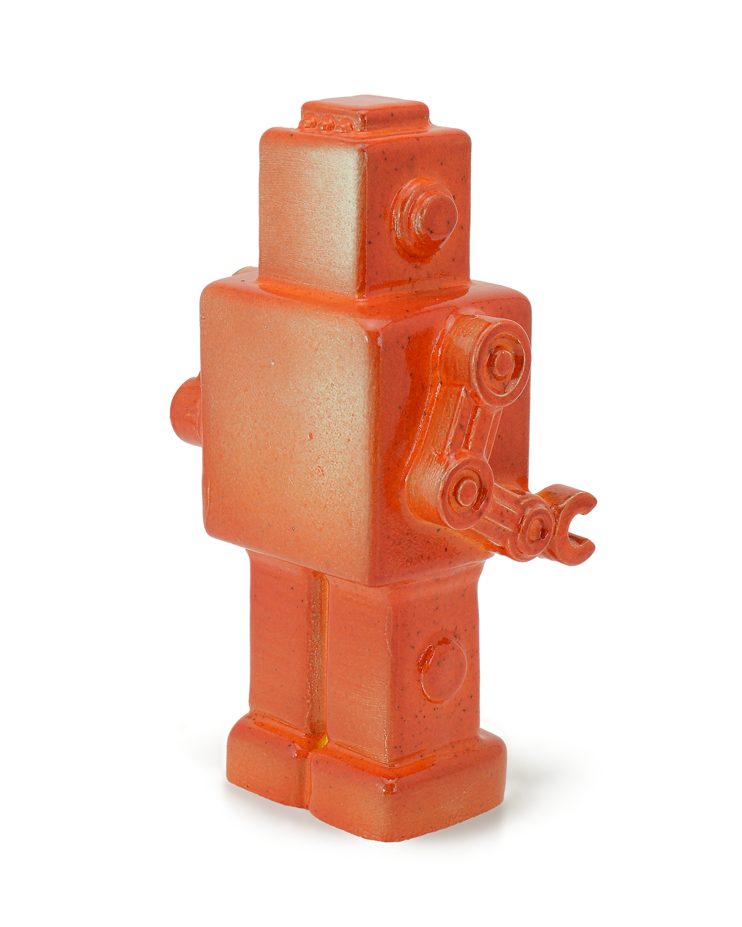 robot rosso scultura ceramica macula